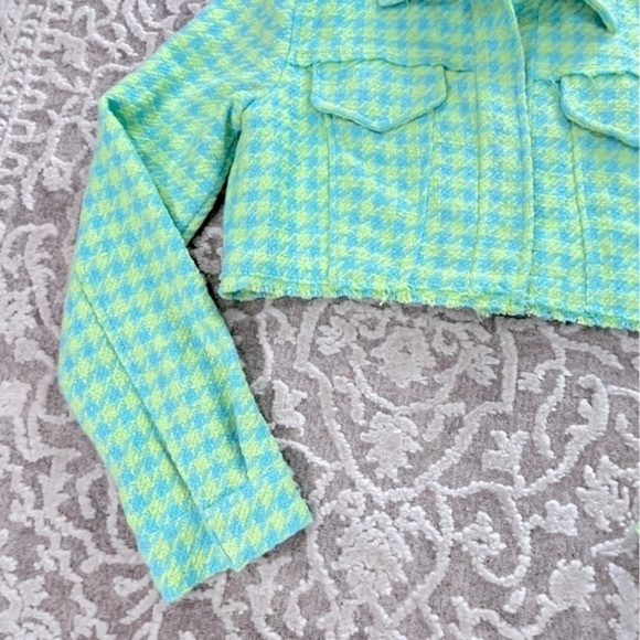 NWT Zara Tweed Herringbone Cropped Jacket - Picture 8 of 16